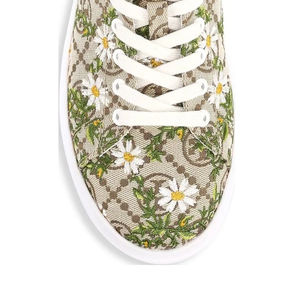 Tory Burch Howell T Monogram Daisy Floral Jacquard Court Sneakers NEW! - Picture 6 of 7